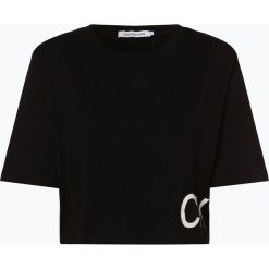Calvin Klein Jeans - T-shirt damski, czarny. Czarne t-shirty damskie Calvin Klein Jeans, s, z nadrukiem, z jeansu, bez kołnierzyka. Za 139,95 zł.