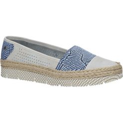 Szare półbuty skórzane espadryle Maciejka 02960-17/00-5. Szare półbuty damskie Maciejka, bez wzorów, bez obcasa. Za 189,99 zł.