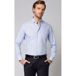 Koszula Błękitna z Nadrukiem Lena. Niebieskie koszule męskie LANCERTO, na lato, m, z nadrukiem, z bawełny, eleganckie. Za 299,90 zł.