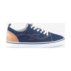 Trussardi Jeans Tenisówki Niebieski. Niebieskie trampki męskie Trussardi Jeans, bez wzorów, z jeansu, bez zapięcia. Za 542,95 zł.