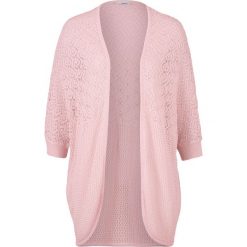 Sweter bez zapięcia bonprix pastelowy jasnoróżowy. Różowe swetry damskie bonprix, bez wzorów, bez rękawów, bez kaptura. Za 79,99 zł.