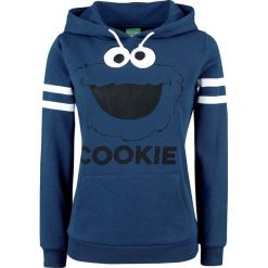 Ulica Sezamkowa Krümelmonster - Cookie Bluza z kapturem damska niebieski. Niebieskie bluzy rozpinane damskie Ulica Sezamkowa, l, z nadrukiem, z kapturem. Za 184,90 zł.