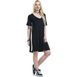 Disturbia Chloe Tee Dress Sukienka czarny/biały. Czarne sukienki damskie marki Disturbia, l, w paski, bez kołnierzyka, z krótkim rękawem, krótkie, mini. Za 129,90 zł.
