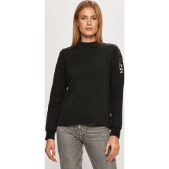 Calvin Klein - Bluza. Czarne bluzy damskie Calvin Klein, s, z nadrukiem, z bawełny, z długim rękawem, długie, bez kaptura. Za 449,90 zł.