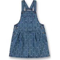 Sukienka w kolorze niebieskim. Niebieskie sukienki niemowlęce Sanetta, w paski, bez rękawów, mini, rozkloszowane. W wyprzedaży za 69,95 zł.