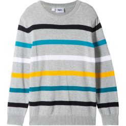 Sweter chłopięcy w paski bonprix jasnoszary melanż w paski. Szare swetry chłopięce bonprix, w paski, bez kołnierzyka. Za 32,99 zł.