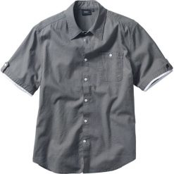 Koszula z lnem bonprix dymny szary. Szare koszule męskie bonprix, na lato, xl, bez wzorów, z bawełny, bez kołnierzyka, z krótkim rękawem. Za 79,99 zł.