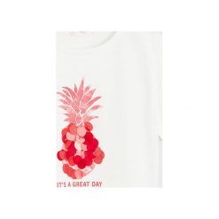 Mango Kids - T-shirt dziecięcy Tucan 110-164 cm. Białe bluzki dziewczęce Mango Kids, z nadrukiem, z bawełny, z okrągłym kołnierzem, z krótkim rękawem, krótkie, bez kaptura. Za 45,90 zł.