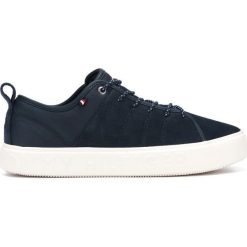 Tommy Hilfiger Tenisówki Niebieski. Niebieskie trampki męskie TOMMY HILFIGER, bez wzorów, ze skóry, na sznurówki. Za 426,95 zł.