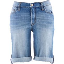 Szorty dżinsowe bonprix niebieski. Niebieskie jeansy damskie bonprix, bez wzorów, z jeansu, klasyczne. Za 74,99 zł.
