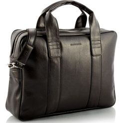 Torba męska na ramię na laptop casual BRODRENE B01 ciemnobrązowa - c. brązowy. Pomarańczowe torby męskie skórzane Brødrene, casualowe. Za 189,99 zł.