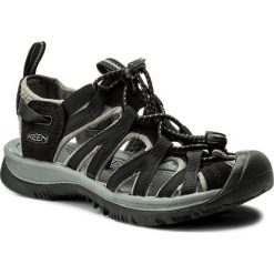 Sandały KEEN - Whisper 1003709 Black/Gargoyle. Czarne klapki damskie Keen, bez wzorów, z tworzywa sztucznego, bez obcasa. W wyprzedaży za 199,00 zł.