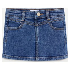 Mango Kids - Spódnica dziecięca Monic 80-104 cm. Niebieskie spódniczki dziewczęce Mango Kids, na co dzień, bez wzorów, z elastanu, mini, proste. Za 59,99 zł.