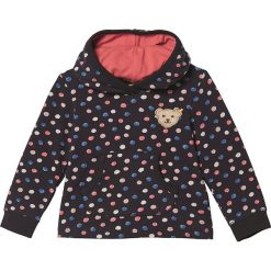 Bluza w kolorze czarnym ze wzorem. Czarne bluzy niemowlęce Steiff, z aplikacjami, bez rękawów, bez kaptura. W wyprzedaży za 58,95 zł.