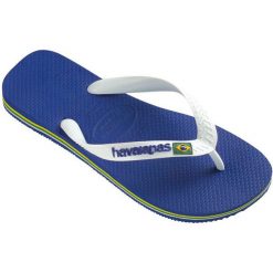 Havaianas - Japonki dziecięce. Niebieskie sandały chłopięce Havaianas, z materiału, bez zapięcia. Za 99,90 zł.
