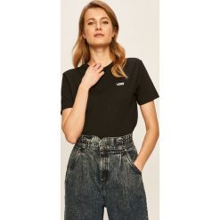 Vans - T-shirt. Czarne bluzki damskie Vans, s, z aplikacjami, z bawełny, casualowe, z okrągłym kołnierzem. W wyprzedaży za 114,90 zł.