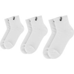 Zestaw 3 par niskich skarpet unisex ASICS - Easy Low 3P 3023A021 Brillant White 100. Białe skarpetki damskie Asics, bez wzorów, z elastanu. Za 39,00 zł.