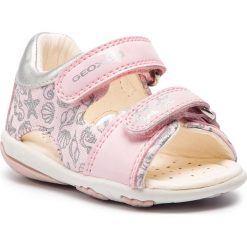 Sandały GEOX - B Sandal Nicely A B9238A 01054 C0514 M Pink/Silver. Różowe sandały dziewczęce Geox, ze skóry ekologicznej, bez zapięcia. Za 179,00 zł.