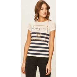 Morgan - T-shirt. Białe bluzki damskie Morgan, s, z nadrukiem, z bawełny, z okrągłym kołnierzem. Za 129,90 zł.