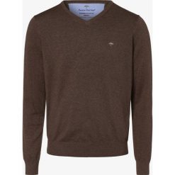 Fynch-Hatton - Sweter męski, brązowy. Pomarańczowe swetry męskie Fynch-Hatton, xxl, bez wzorów, z bawełny, bez kołnierzyka, bez kaptura. Za 299,95 zł.