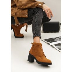 Camelowe Botki Wenonah. Brązowe botki damskie Renee, bez obcasa, na obcasie, bez zapięcia. Za 119,99 zł.