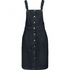 Urban Classics Ladies Denim Dungarees Dress Sukienka czarny. Czarne sukienki z falbanami marki Urban Classics, l, z denimu. Za 121,90 zł.