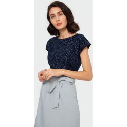 Top z nadrukiem. Bluzki damskie Greenpoint, z nadrukiem, z bawełny, bez kołnierzyka. Za 49,99 zł.