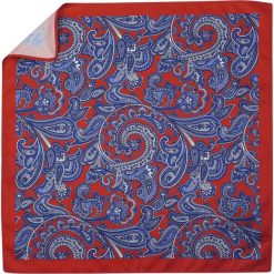 Czerwona poszetka w paisley E222. Czerwone poszetki męskie Adam Collection - Krawaty i dodatki, bez wzorów, casualowe. Za 29,70 zł.