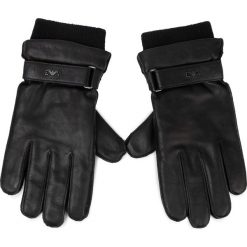 Rękawiczki Męskie EMPORIO ARMANI - 624524 9A226 00020 Black. Czarne rękawiczki męskie Emporio Armani, bez wzorów, ze skóry. Za 579,00 zł.