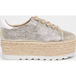 Guess Jeans - Buty. Żółte buty sportowe damskie Guess Jeans, z aplikacjami, z jeansu, sportowe. W wyprzedaży za 499,90 zł.