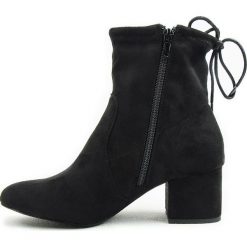 Botki damskie Wishot. Czarne botki damskie Wishot, z zamszu, eleganckie, bez obcasa, na obcasie, na zamek. Za 189,00 zł.