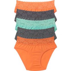 Figi: Figi (5 par) bonprix nektarynka + szary + miętowy