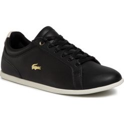 Tenisówki LACOSTE - Rey Lace 120 1 Cfa 7-39CFA0012454 Blk/Off Wht. Czarne półbuty damskie Lacoste, bez wzorów, z zamszu, bez zapięcia. W wyprzedaży za 439,00 zł.