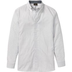 Koszula w delikatny deseń, długi rękaw bonprix biało-czarny w graficzny deseń. Białe koszule męskie bonprix, xl, bez wzorów, z bawełny, bez kołnierzyka, z długim rękawem. Za 54,99 zł.