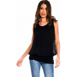 Jedwabny top w kolorze czarnym. Czarne topy damskie Silk Premium, s, bez wzorów, z jedwabiu, z okrągłym kołnierzem. W wyprzedaży za 128,95 zł.