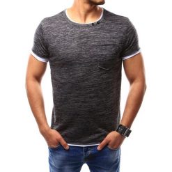 T-shirty męskie z nadrukiem: T-shirt męski bez nadruku grafitowy (rx2351)