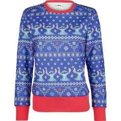 Lilo & Stitch Christmas Stitch Bluza damska niebieski/czerwony. Czerwone bluzy damskie marki Lilo & Stitch, xl, z nadrukiem, bez rękawów, bez kaptura. Za 74,90 zł.