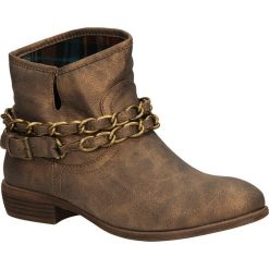 BOTKI CASU MQ1639. Brązowe botki damskie marki Casu, bez obcasa, bez zapięcia. Za 39,99 zł.