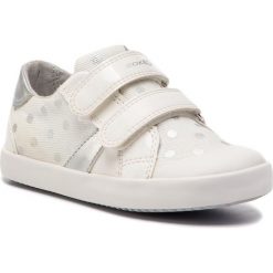 Trampki GEOX - B Gisli G. A B921MA 0SBHH C0007 S White/Silver. Białe trampki dziewczęce marki Geox, bez wzorów, z gumy, na rzepy. Za 199,00 zł.
