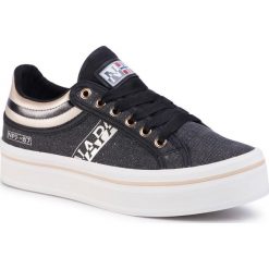 Tenisówki NAPAPIJRI - Nest NP0A4ESX0 Black/Gold 2I1. Czarne półbuty damskie Napapijri, bez wzorów, z gumy, bez zapięcia. Za 339,00 zł.