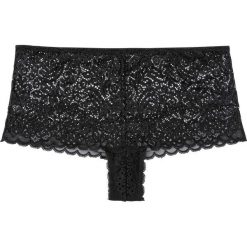 Stringi panty bonprix czarny. Czarne panty damskie bonprix, w koronkowe wzory. Za 29,99 zł.