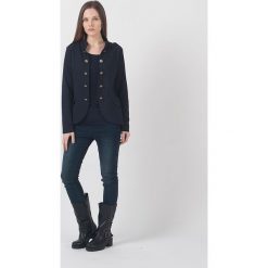 Kardigan "Austerlitz" w kolorze granatowym. Niebieskie swetry damskie Chattawak, bez wzorów, z bawełny. W wyprzedaży za 129,95 zł.