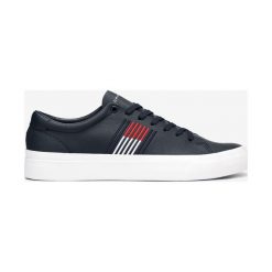 Tommy Hilfiger Signature Leather Tenisówki Niebieski. Niebieskie trampki męskie TOMMY HILFIGER, bez wzorów, ze skóry, bez zapięcia. Za 464,95 zł.