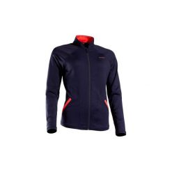 Kurtka tenis JK TH 500 damska. Niebieskie kurtki sportowe damskie ARTENGO, na zimę, bez wzorów, z elastanu, bez kaptura, tenisowe. Za 59,99 zł.