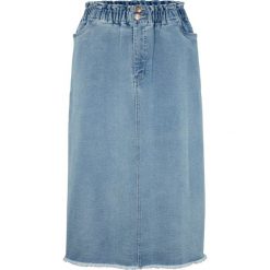 Spódnica dżinsowa "paperbag" z kolekcji Maite Kelly bonprix niebieski "bleached used". Niebieskie spódniczki damskie bonprix, bez wzorów. Za 129,99 zł.