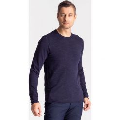 Granatowy sweter męski. Niebieskie swetry męskie Armani Jeans, s, z aplikacjami, z okrągłym kołnierzem, bez kaptura. Za 279,60 zł.