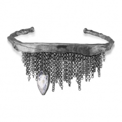 Bransoletka Srebrna - srebro 925, Swarovski. Szare bransoletki męskie marki W.KRUK, z cyrkonią, srebrne, na sztyftcie. Za 769,00 zł.