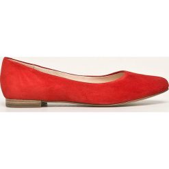 Caprice - Baleriny skórzane. Czerwone baleriny damskie Caprice, bez wzorów, ze skóry, bez obcasa, na obcasie. Za 239,90 zł.
