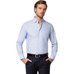 Koszula Błękitna z Nadrukiem Lena. Niebieskie koszule męskie LANCERTO, na lato, m, z nadrukiem, z bawełny, eleganckie, bez kołnierzyka, bez rękawów. Za 299,90 zł.