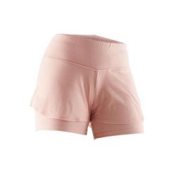 Spodenki Gym & Pilates 520 damskie czarne. Różowe szorty damskie DOMYOS, xs, bez wzorów, z elastanu. Za 39,99 zł.